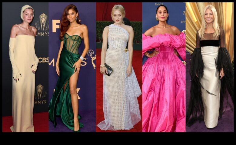 Sarkanā paklāja klase Perspektīva pie slavenību tērpiem, kas ir izturējuši tieši cauri pārbaudi